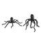 Black Aluminum Metal Octopus with Textured Tentacles Sculpture Set